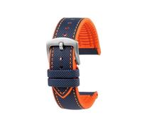 AZSHIW Watch Band Compatible With Casio MDV106 107 MTP-VD01D MTP-1374 1375 EFR-303 Eqb-501 Men's Bracelet(Blue Orange-Silver)