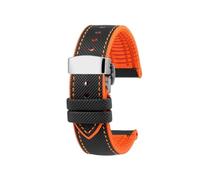 AZSHIW Watch Band Compatible With Casio MDV106 107 MTP-VD01D MTP-1374 1375 EFR-303 Eqb-501 Men's Bracelet(A-Black Orange-S)
