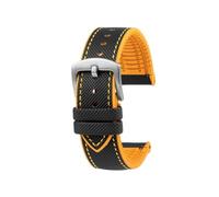 AZSHIW Watch Band Compatible With Casio MDV106 107 MTP-VD01D MTP-1374 1375 EFR-303 Eqb-501 Men's Bracelet(Black yellow-Silver)