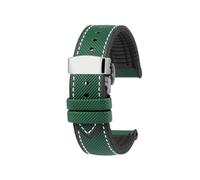 AZSHIW Watch Band Compatible With Casio MDV106 107 MTP-VD01D MTP-1374 1375 EFR-303 Eqb-501 Men's Bracelet(A-Green white-Silver)