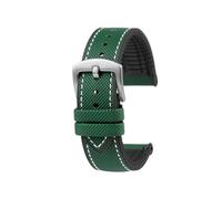 AZSHIW Watch Band Compatible With Casio MDV106 107 MTP-VD01D MTP-1374 1375 EFR-303 Eqb-501 Men's Bracelet(Green white-Silver)