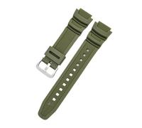 AZSHIW Watch Strap 18mm Compatible With CASIO AE1200/1300/1000 W-219 Replacement Silicone Rubber Band Men's Wristband Bracelet Accessorie(Army Green S)