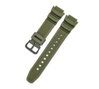 AZSHIW Watch Strap 18mm Compatible With CASIO AE1200/1300/1000 W-219 Replacement Silicone Rubber Band Men's Wristband Bracelet Accessorie(Army Green B)