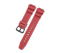 AZSHIW Watch Strap 18mm Compatible With CASIO AE1200/1300/1000 W-219 Replacement Silicone Rubber Band Men's Wristband Bracelet Accessorie(Red B)