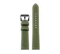 AZSHIW XL Extended Lenght 140+90mm Leather Watch Strap Compatible With Hamilton Panerai Lengthening And Thickening Men's Band 22MM24MM(Green PA black,20-18mm)