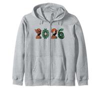 Aztec 2026 Tribal Eagle and Serpent New Year Design Zip Hoodie