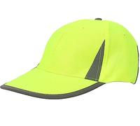 Adults Hi Vis Work Wear Baseball Cap Reflective Trim Hat Unisex Summer Wear Sunscreen Cap Mens High Visibility Safety Cap Outdoor Utility Work Breathable Hats (Yellow One Size)