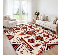 Aztec Arrow Triangle Navajo Style Machine Washable Rug for Living Room | Soft Non-Shedding Low Pile Rug Bohemian Geometric, Anti-Slip Carpet for Bedroom, Dining Room and Home Office 120x170cm