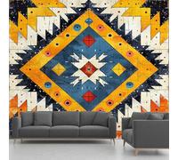 Aztec Boho Rustic Wallpaper Decals, Southwestern Tribal Murals Waterproof PVC, Native American Wall Stickers Self Adhesive for Sofa Background Bedroom Living 230x210 cm