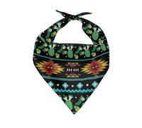 Aztec Cactus Pattern Cat Dog Kerchief Soft Dogs Bandana Stylish Pet Triangle Scarves For Small Medium Large Dogs