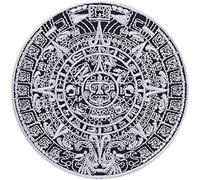 Aztec Calendar - Embroidered Iron on Patches with Archaeological Design | Maya Aztec Calendar Sun Stone Artwork Sew-on/Iron-on Applique Patches for Backpacks, Jean, Jackets, Shirts 90X90 mm