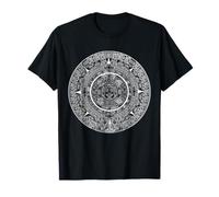 Aztec Calendar Maya Sun Stone Carving Mexican Art Mayans T-Shirt