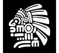 Aztec Chief Totem Mayan Tribal Chieftain Symbol Mural and Wall Vinyl Decal 54.6x58.4cm Can Modify and add Information White