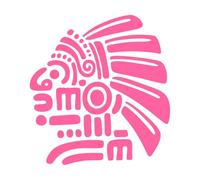 Aztec Chief Totem Mayan Tribal Chieftain Symbol Mural and Wall Vinyl Decal 67.2x71.8cm Self Adhesive Pink