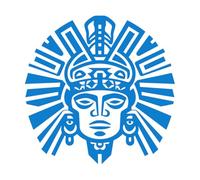 Aztec Civilization Heritage Pre Hispanic Emblem Wall Decals 36x36.3cm Do not Damage The Wall Surface Blue