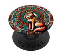 Aztec Coyote And Ancient Mexican History Mayan Calendar PopSockets Adhesive PopGrip
