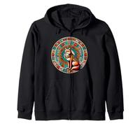 Aztec Coyote And Ancient Mexican History Mayan Calendar Zip Hoodie