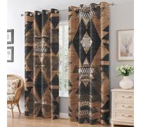 Aztec Curtains for Bedroom Living Room, Native American Southwestern Blackout Curtains Eyelet 90 Drop - Thermal Patterned Window Drapes Home Decor 66x90 Inch 2 Panels K14