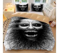 Aztec Day of The Dead Double Skull Duvet Cover Golden Skull Bedding Set Ultra Soft Microfiber for Gothic Bedroom Decor Halloween Bedding (style5,Double200x200cm+50x75cm*2)