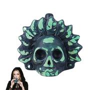 Aztec Death Whistle, 125 dB Loudest Scream Whistles 3D Screaming Whistle Terrifying Sound Screaming Aztec War Whistles, Day of the Dead Hallowmas Gifts for friend" (Green)