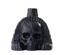Aztec Death Whistle - 125 Decibels Real Screaming War Whistle, Loud Authentic Human Sound Skull for Halloween & Day of the Dead (Black B)
