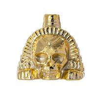 Aztec Death Whistle - 125 Decibels Real Screaming War Whistle, Loud Authentic Human Sound Skull for Halloween & Day of the Dead (Golden)