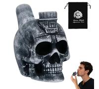 Aztec Death Whistle 125dB Loud Ceramic Skull Whistle with Storage Bag - Real Screaming Sound for Halloween, Day of the Dead, Pranks, Festivals & Collectibles