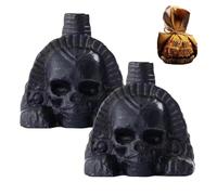 Aztec Death Whistle, 2PCS Loudest Screaming Death Whistle, Authentic Human Sounding Scream Whistles with Storage Bag, Uniques Loud Skull War Aztec Whistles Collectible, for Halloween Day of The Dead