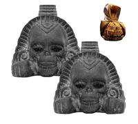 Aztec Death Whistle, 2PCS Loudest Screaming Death Whistle, Authentic Human Sounding Scream Whistles with Storage Bag, Uniques Loud Skull War Aztec Whistles Collectible, for Halloween Day of The Dead