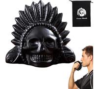 Aztec Death Whistle, Aztec Screaming War Whistle, Loudest Authentic Human Sounding Screams, Aztec War Whistle with Drawstring Pouch for Halloween Dead Celebration Gift (Whistle Black Chief)