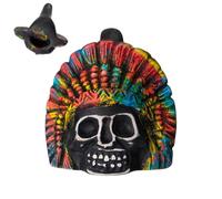 Aztec Death Whistle - Bronze Ware Demon Skull Whistle | Ceramic Skull Design Spooky Sound | Loudest Authentic Human Sounding Screams | Aztec Ghost for Collectible Day of the Dead