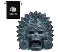 Aztec Death Whistle Ceramic Skull 125dB Loudest Screaming Whistles, Authentic Human Sounding War Whistle with Drawstring Bag for Pranks, Self Defense, Day of The Dead Collectible 3.82x3.58in