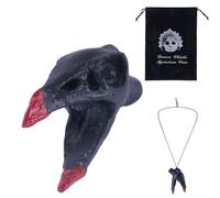 Aztec Death Whistle, Crow Skull Aztec War Whistle with Drawstring Bag & Lanyard 125 dB Authentic Human Sounding Screams for Collection Halloween Festival of the Dead Gift