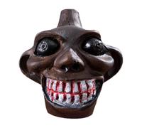 Aztec Death Whistle - Handcrafted Ceramic Clay, Ancient Sculpture Design, High Frequency Sound Chamber | Loudest Authentic Shaped Instrument For Collection Value Historical Display