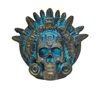 Aztec Death Whistle Human Screams Loudest 125+ Decibels Loudest Screaming Death Whistle Azteca War Silbato Mayan Culture Authentic Aztec Bagpipes Skull Collectible for Halloween（Bronze with Green）
