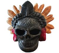 Aztec Death Whistle Loud - Authentic Mayan Screaming War Skull (Black-Red-Gold)