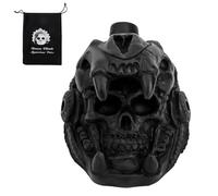 Aztec Death Whistle, Skull Quetzalcoatl Design 125+ Decibels Loudest Authentic Human Sounding Screams War Whistles Real Screaming with Drawstring Bag Gifts Collectible (Black)