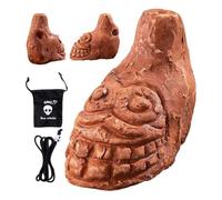 Aztec Death Whistle - Strongest Authentic Human Cries, 125+ Decibels, Ceramic Shouting Aztec War Whistle, with Drawstring Bag (B)