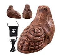 Aztec Death Whistle - Strongest Authentic Human Cries, 125+ Decibels, Ceramic Shouting Aztec War Whistle, with Drawstring Bag (A)