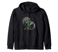 Aztec Dinosaur T-Rex Zip Hoodie