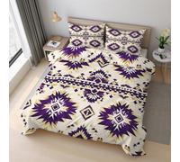 Aztec Duvet Cover King Size 220x230 cm, Native Americans Southwest Bedding Sets, Soft Reversible Microfiber Quilt Cover and 2 Pillowcases, Zipper Closure H-4