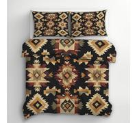 Aztec Duvet Cover King Size Bedding Sets, Southwestern Ethnic Tribal Boho Pattern, Reversible Design Bedroom Decor Bed Quilt Cover with 2 Pillowcases, Microfiber, Zip - SMK6865