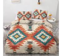 Aztec Duvet Cover Sets, Native American Southwest Bedding Emperor Size Bed Set 290x235cm, Soft Reversible Microfiber Quilt Cover & 2 Pillowcases, Zipper Closure PZ&S-21