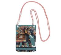 Aztec Elephant Pattern Print Small Crossbody Bags For Women Trendy, Phone Purse With Adjustable Strap,For Hiking Travel, Pink, One Size