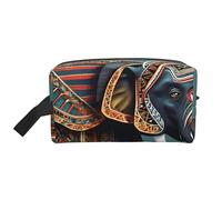 Aztec Elephant Pattern Print Toiletry Bag for Women Men Travel Makeup Bag Large Capacity Cosmetic Storage Bag Pouch
