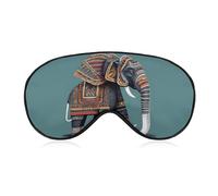 Aztec Elephant Pattern Sleep Mask Light Blocking Eye Cover Polyester Eye Mask with Elastic Strap Blindfold for Side Sleeper Sleeping Masks Face Hugging for Women Men Travel