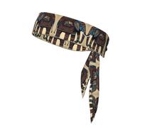 Aztec Elephant Print Adjustable Sport Dual-Sided Headscarf,Sports Headband For Any Sporting Event