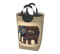 Aztec Elephant Print Foldable Dirty Clothes Bag Travel Collapsible Storage Basket Daily Home Bathroom