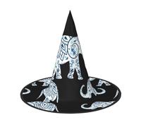 Aztec Elephant Print Halloween Witch Hat Costume Accessory Women Hats For Halloween Party Cosplay For Home, Yard,