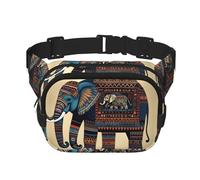 aztec elephant print Womens Fanny Pack Everyday Hip Pouch Waist Bag for Travel Outdoor Running Hunting for Adult, Black, One Size